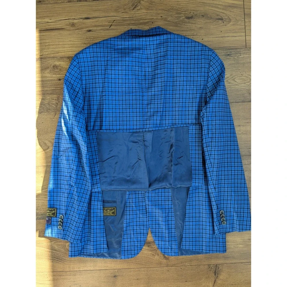 NWT Jack Victor‎ 1913 Luxury Collection Blue Plaid Blazer 40R Made in Canada